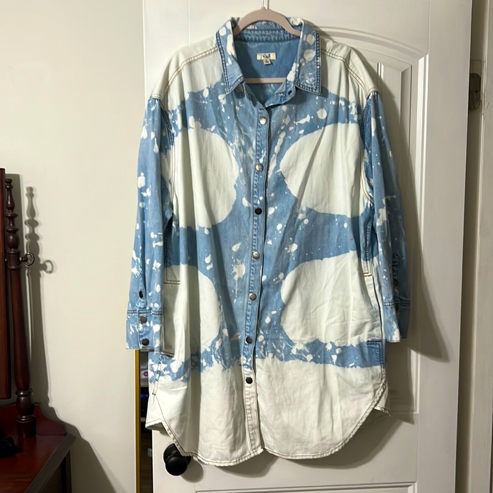 Easel Bleached Denim dress